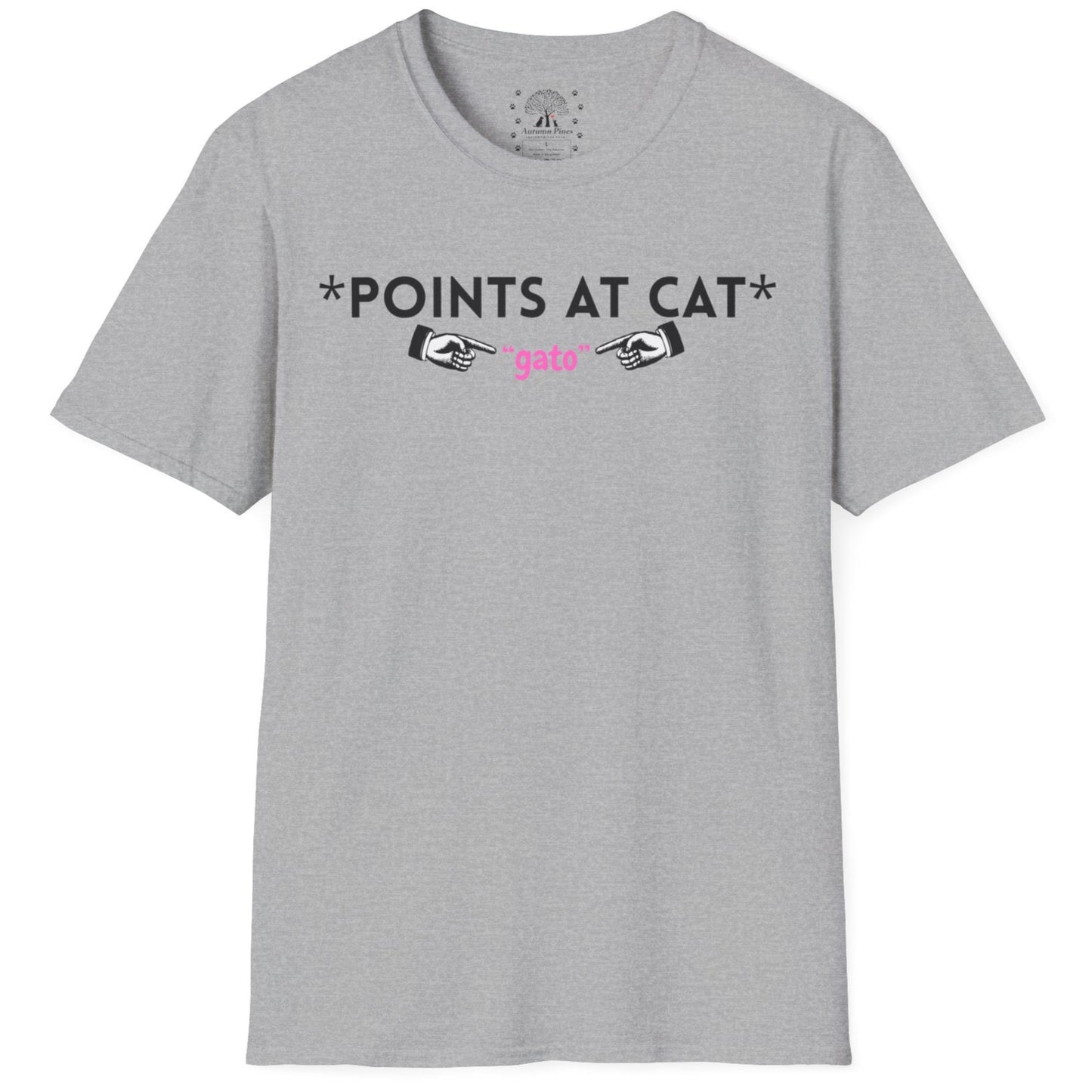 Points At Cat (Gato) T-Shirt