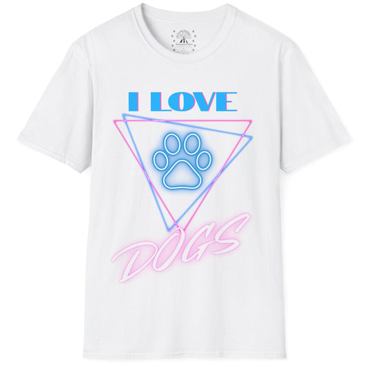 I Love Dogs Neon T-Shirt