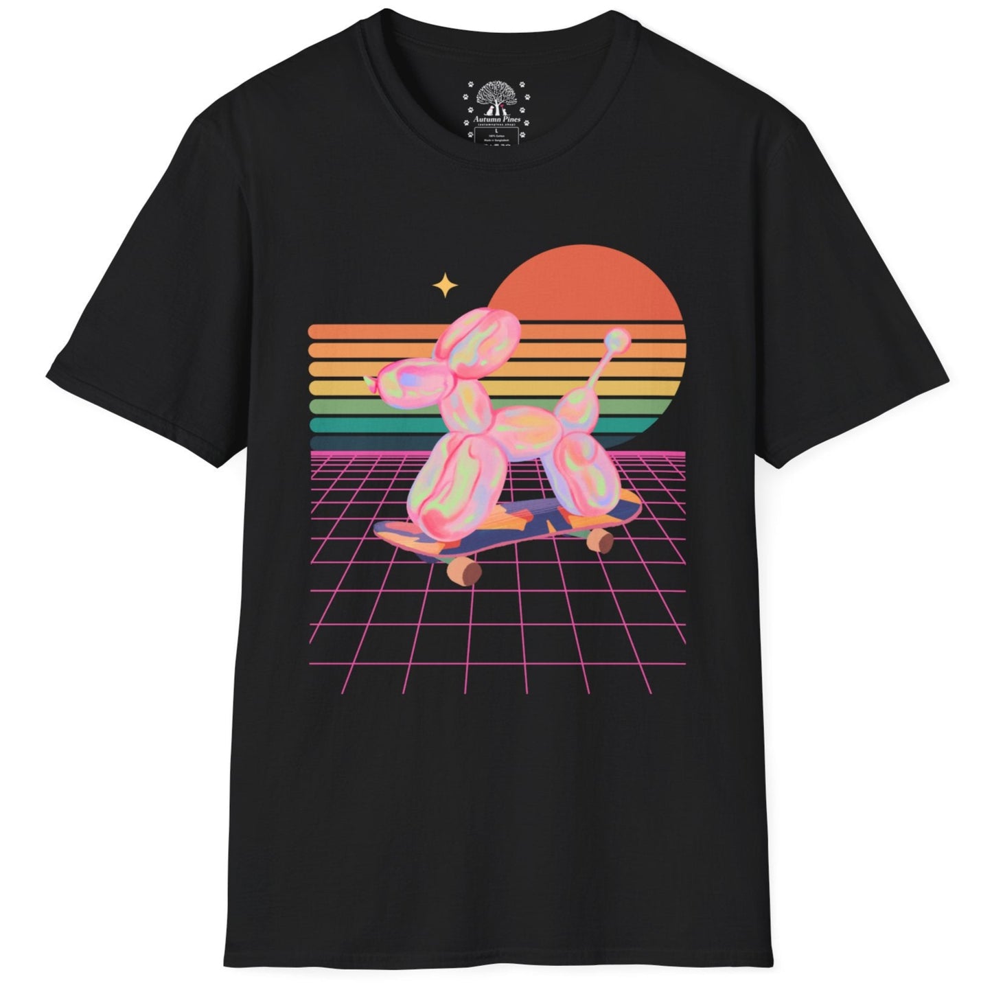 Balloon Retro Skate Dog T-Shirt