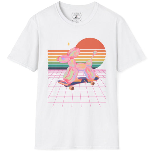 Balloon Retro Skate Dog T-Shirt