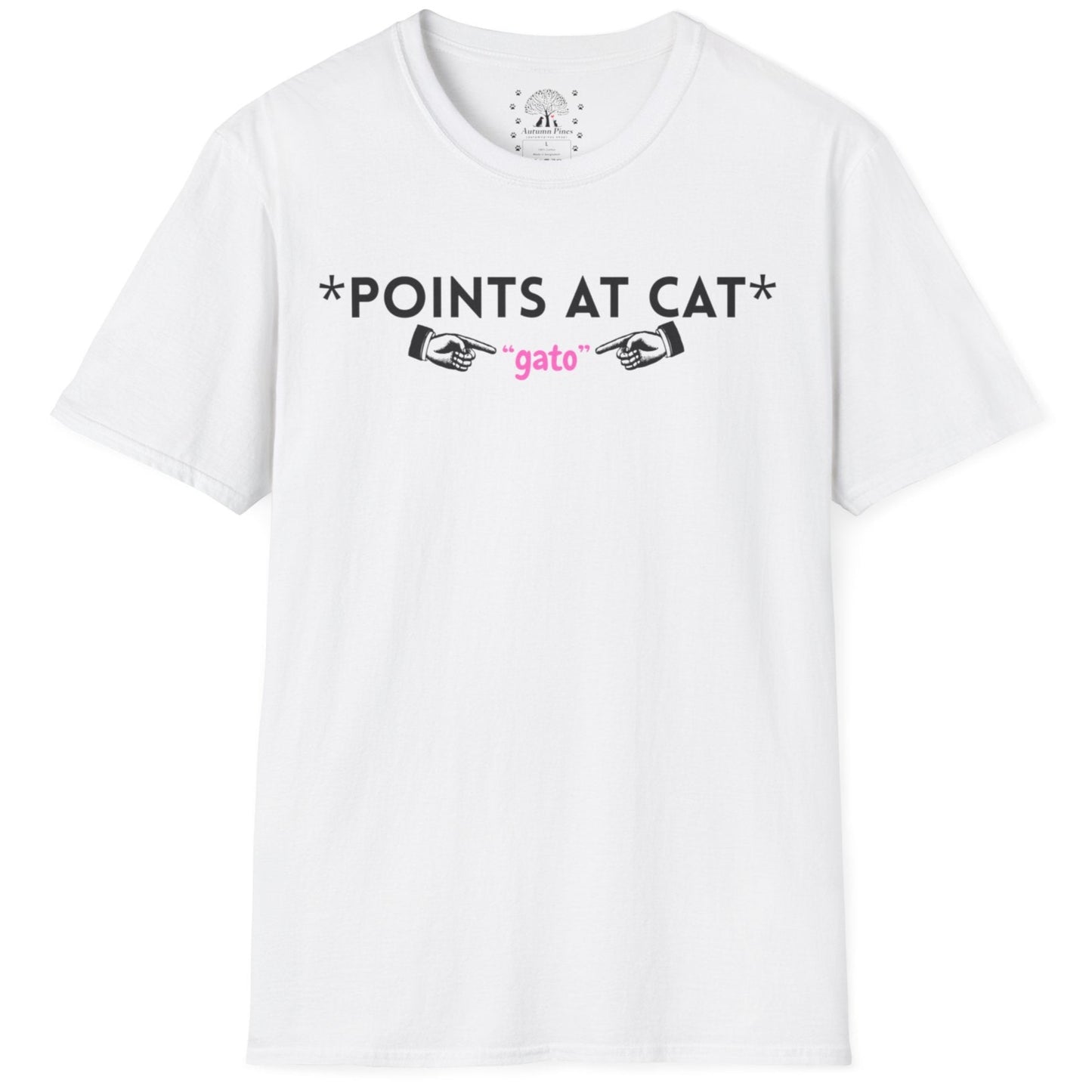 Points At Cat (Gato) T-Shirt