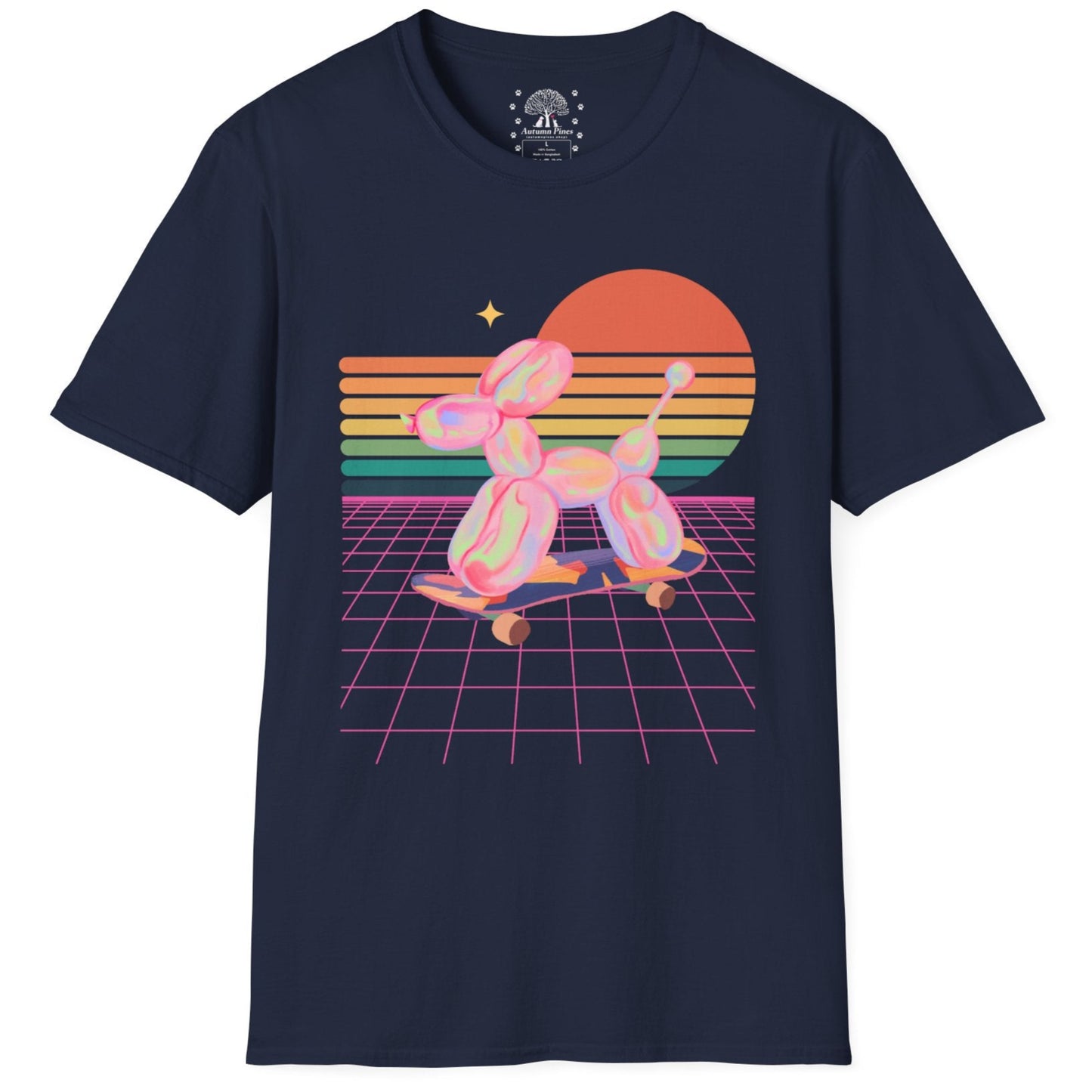 Balloon Retro Skate Dog T-Shirt