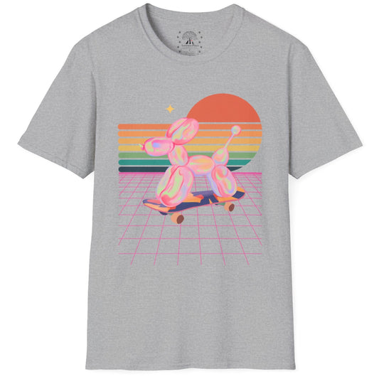 Balloon Retro Skate Dog T-Shirt