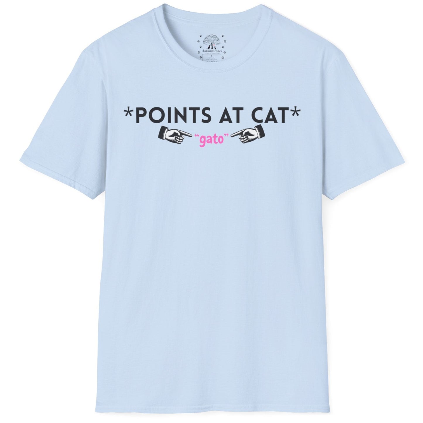 Points At Cat (Gato) T-Shirt