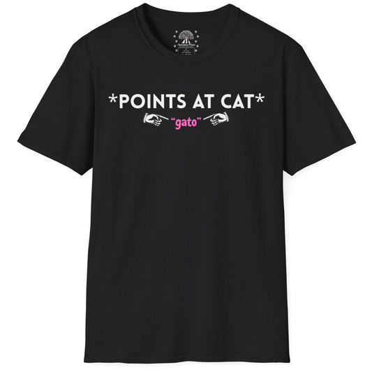 Points At Cat (Gato) T-Shirt