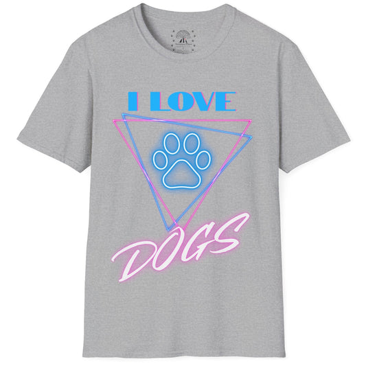 I Love Dogs Neon T-Shirt