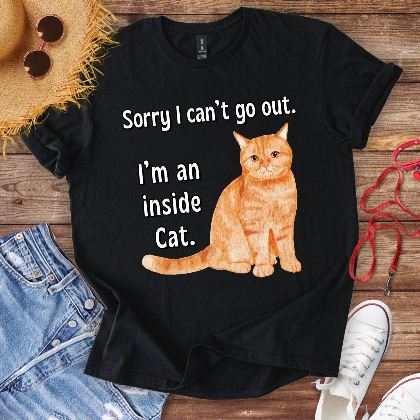 Sorry I Can't Go Out. I'm An Inside Cat. T-Shirt