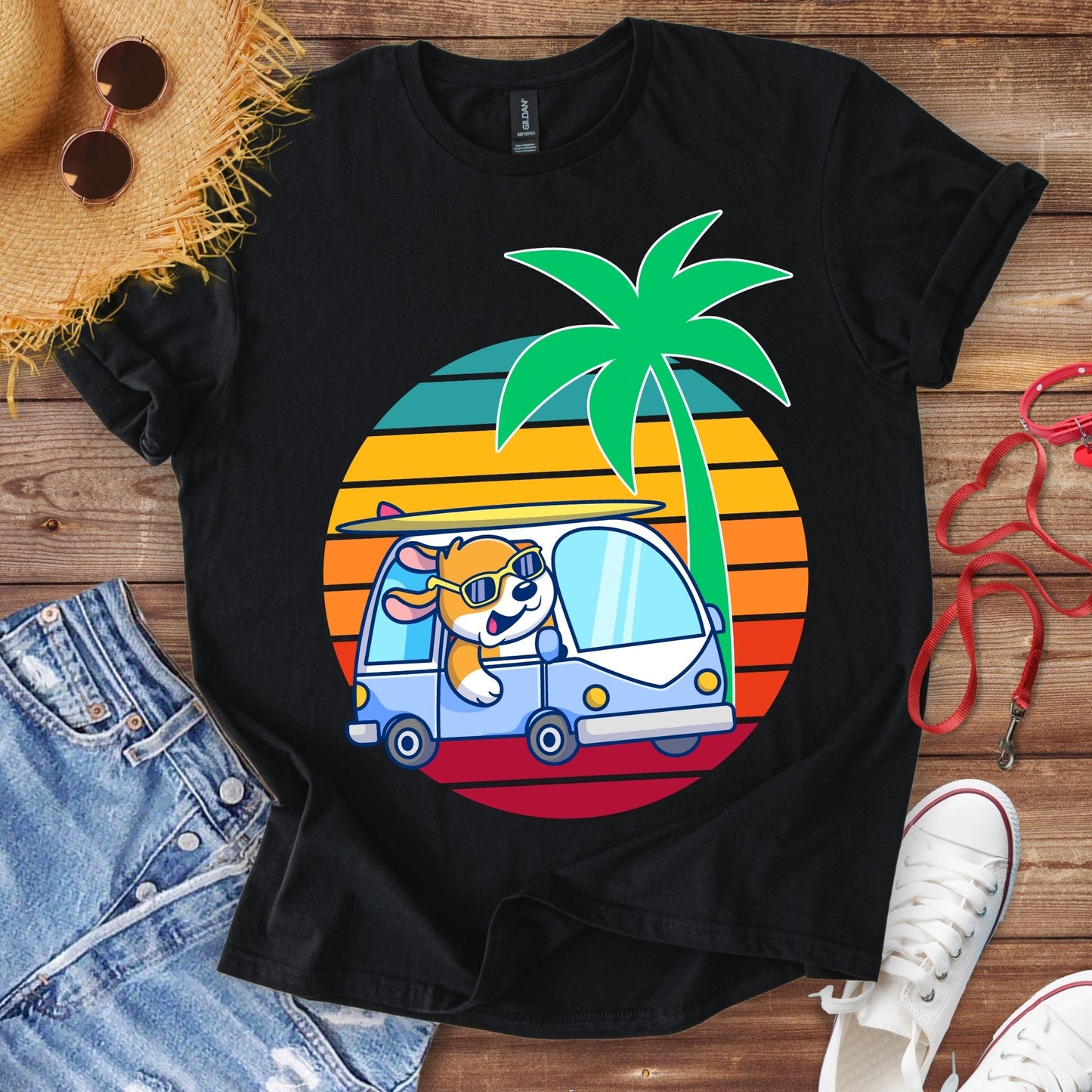 Retro Driving Dog T-Shirt