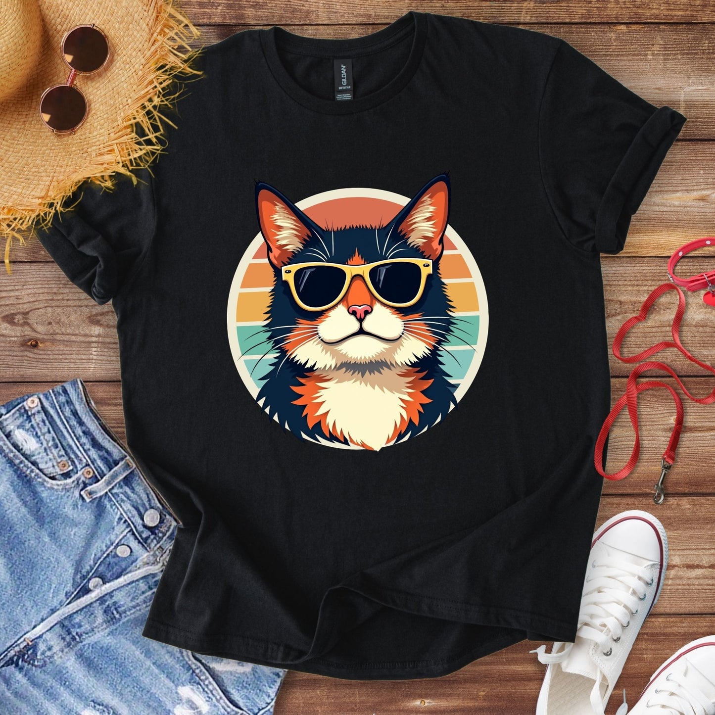 Cool Sunset Cat T-Shirt