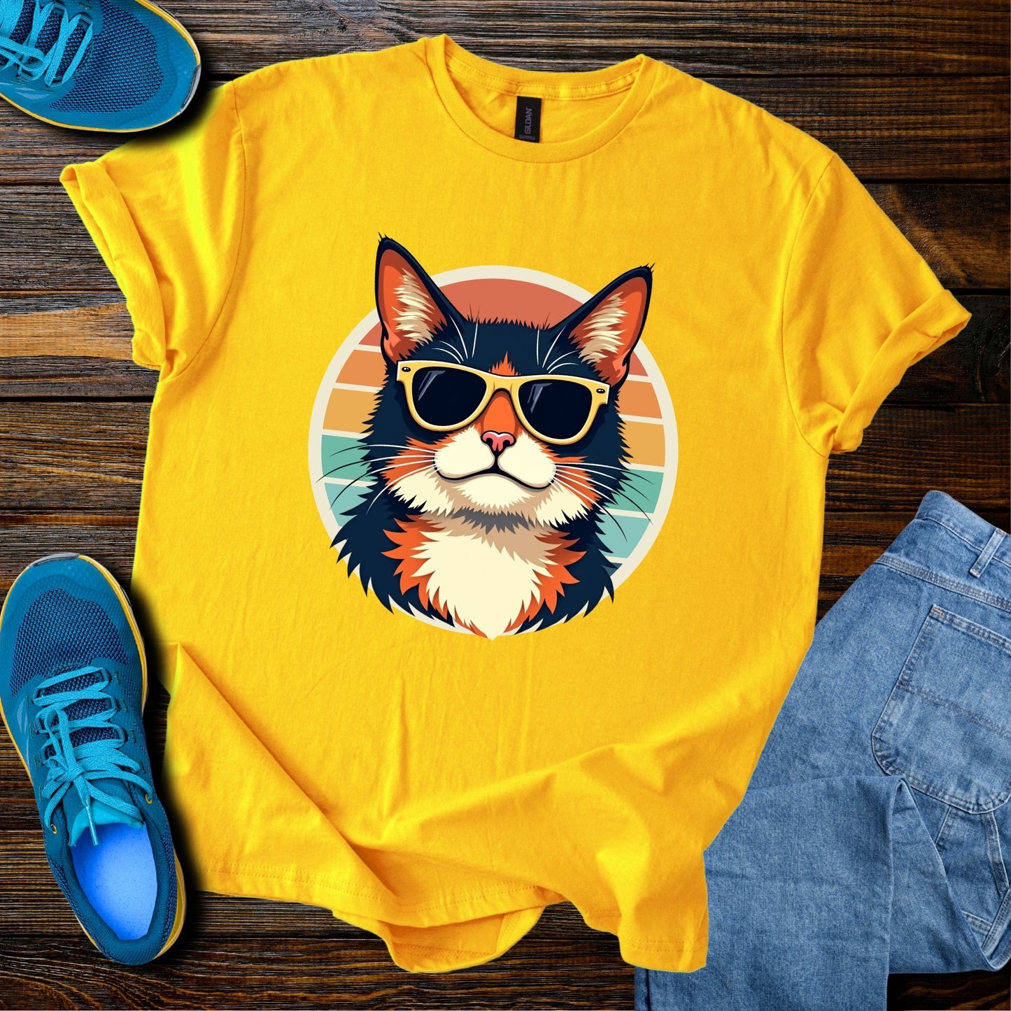 Cool Sunset Cat T-Shirt