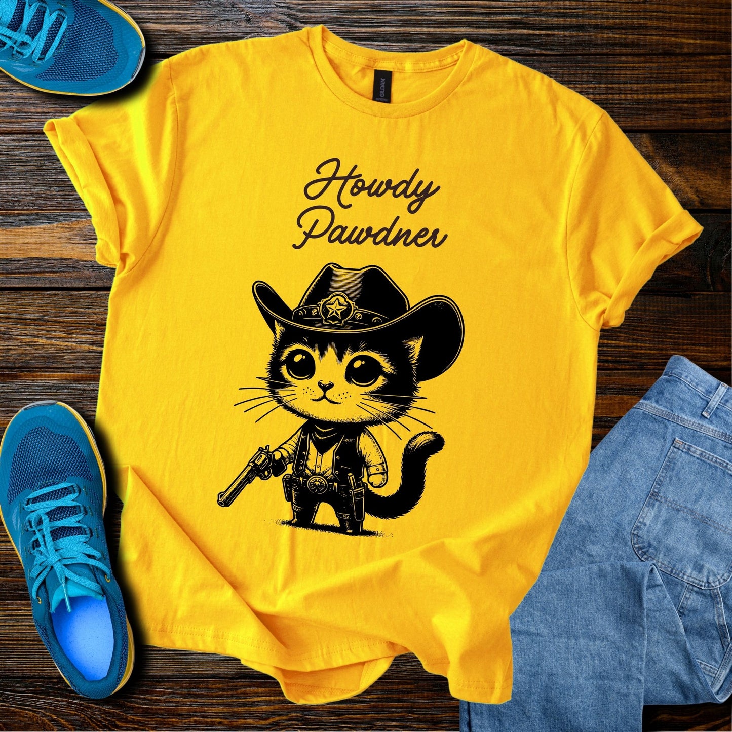 Howdy Pawdner Cat T-Shirt