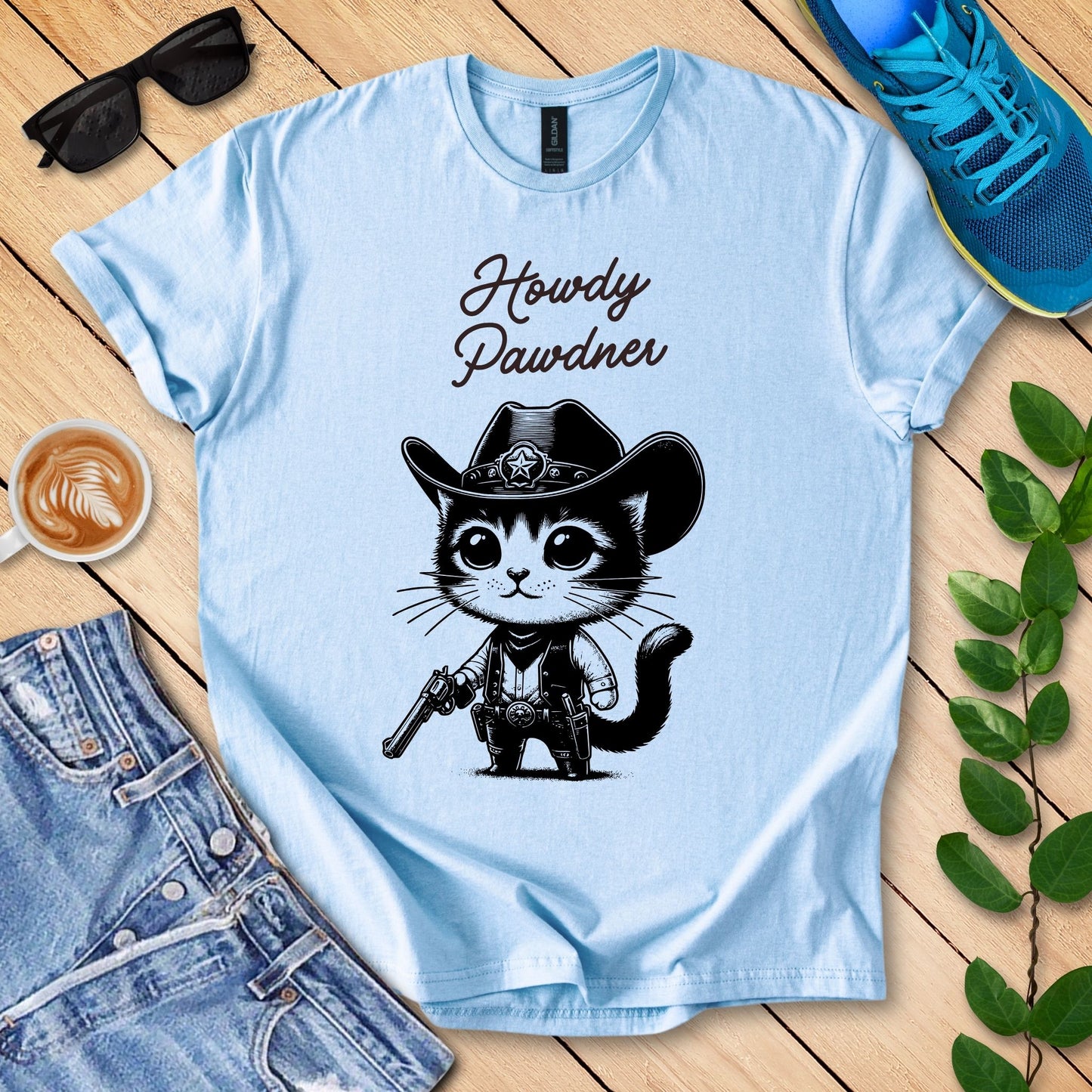 Howdy Pawdner Cat T-Shirt