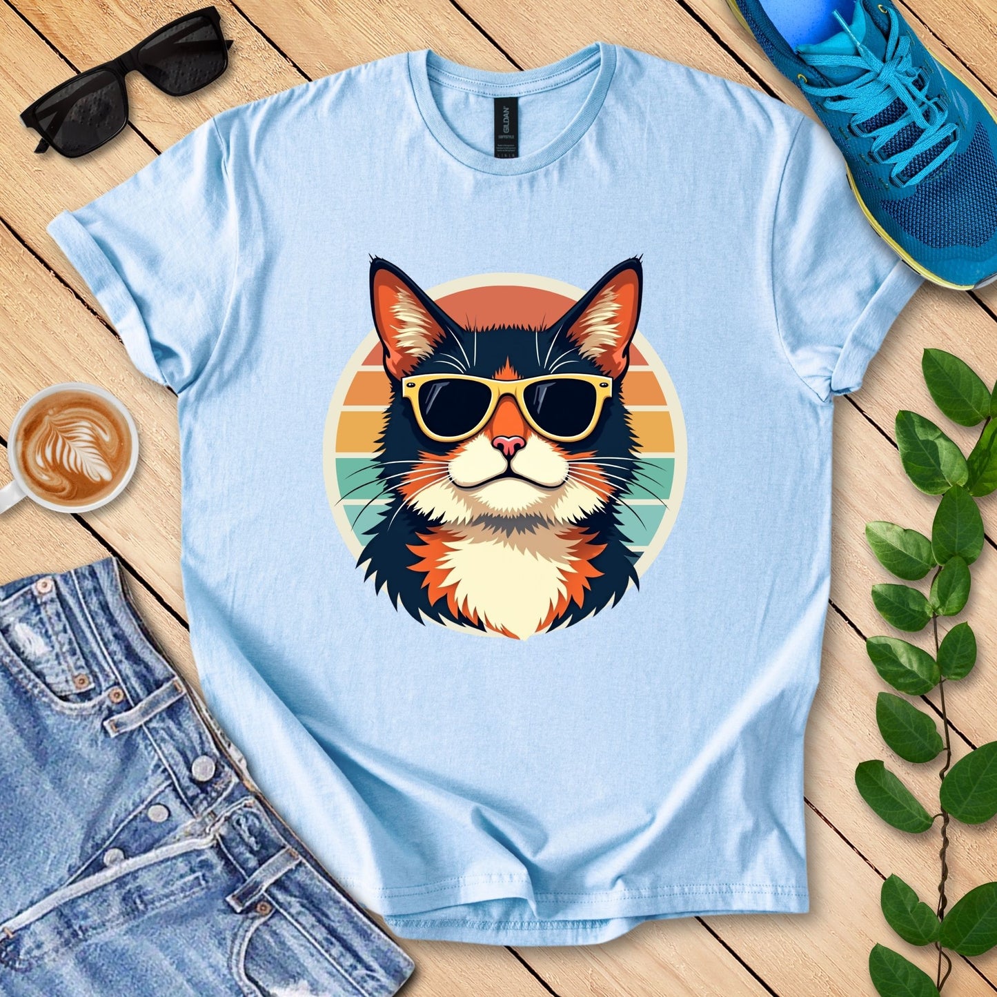 Cool Sunset Cat T-Shirt
