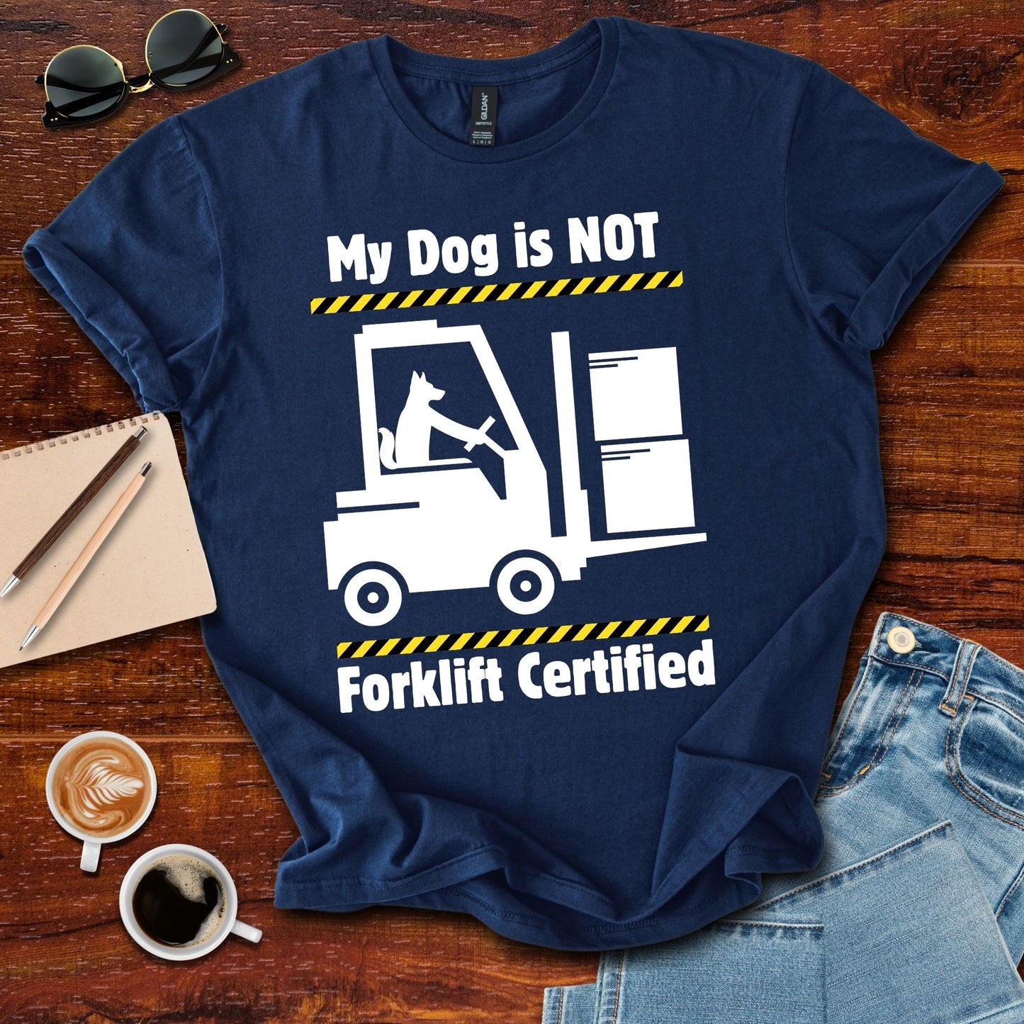 Not Forklift Certified Dog T-Shirt