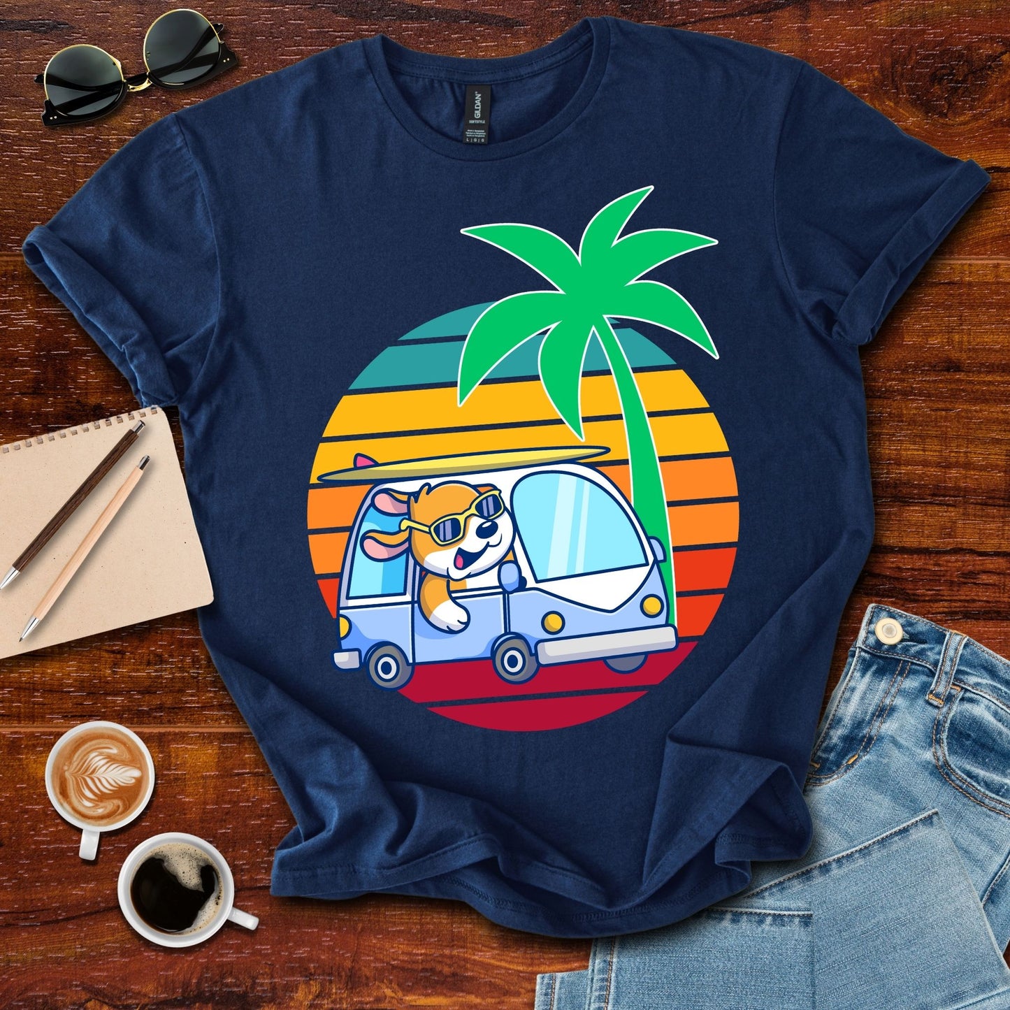 Retro Driving Dog T-Shirt