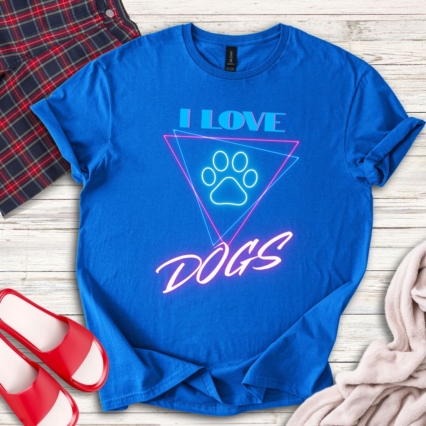I Love Dogs Neon T-Shirt