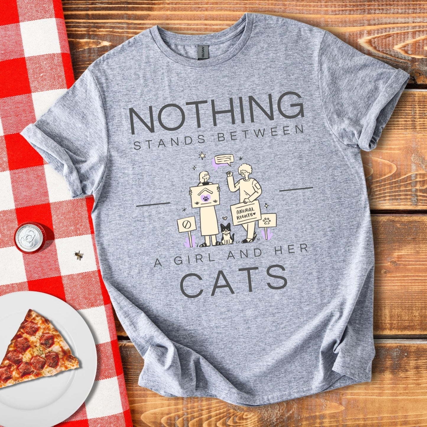 Nothing Stands Between A Girl And Her Cats T-Shirt