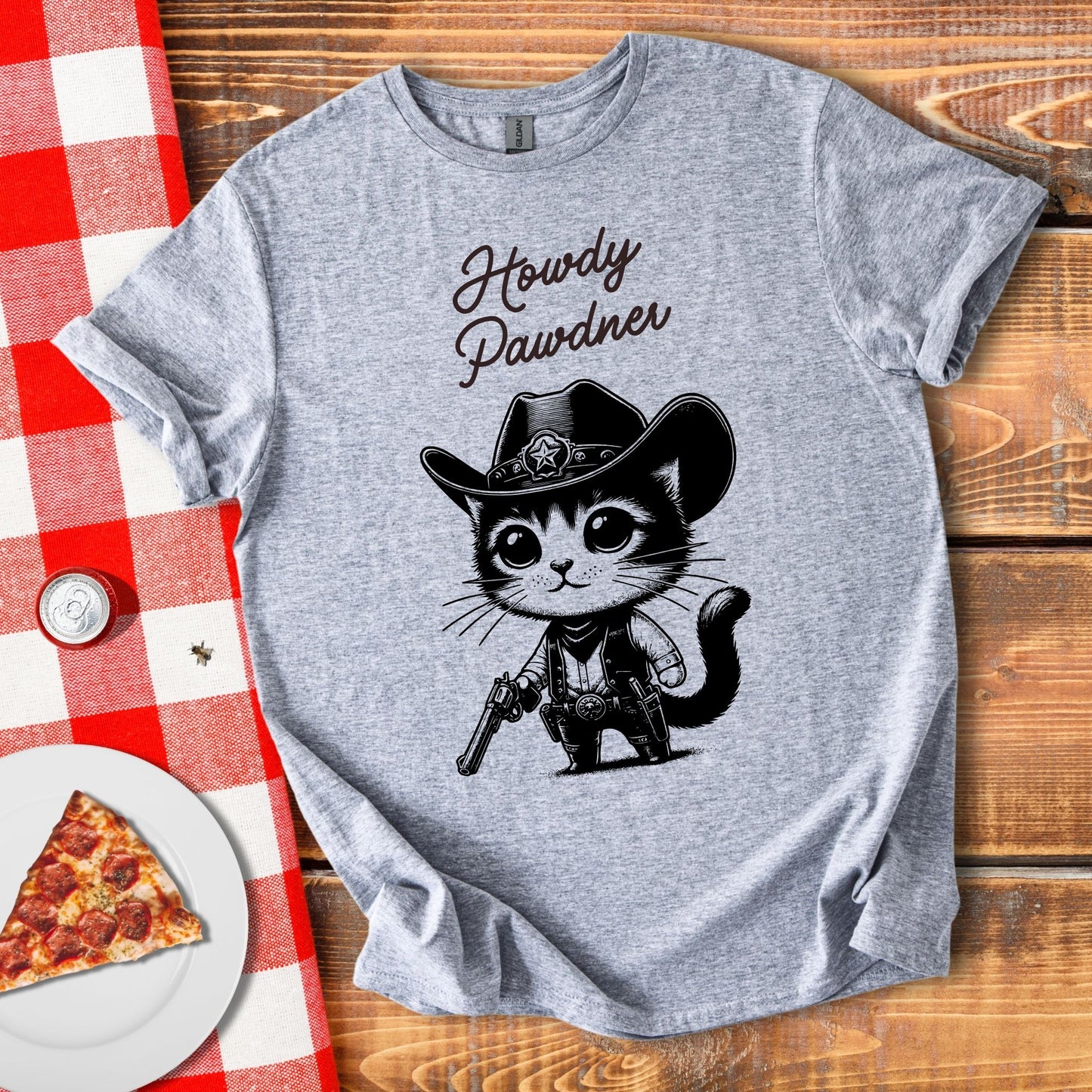 Howdy Pawdner Cat T-Shirt