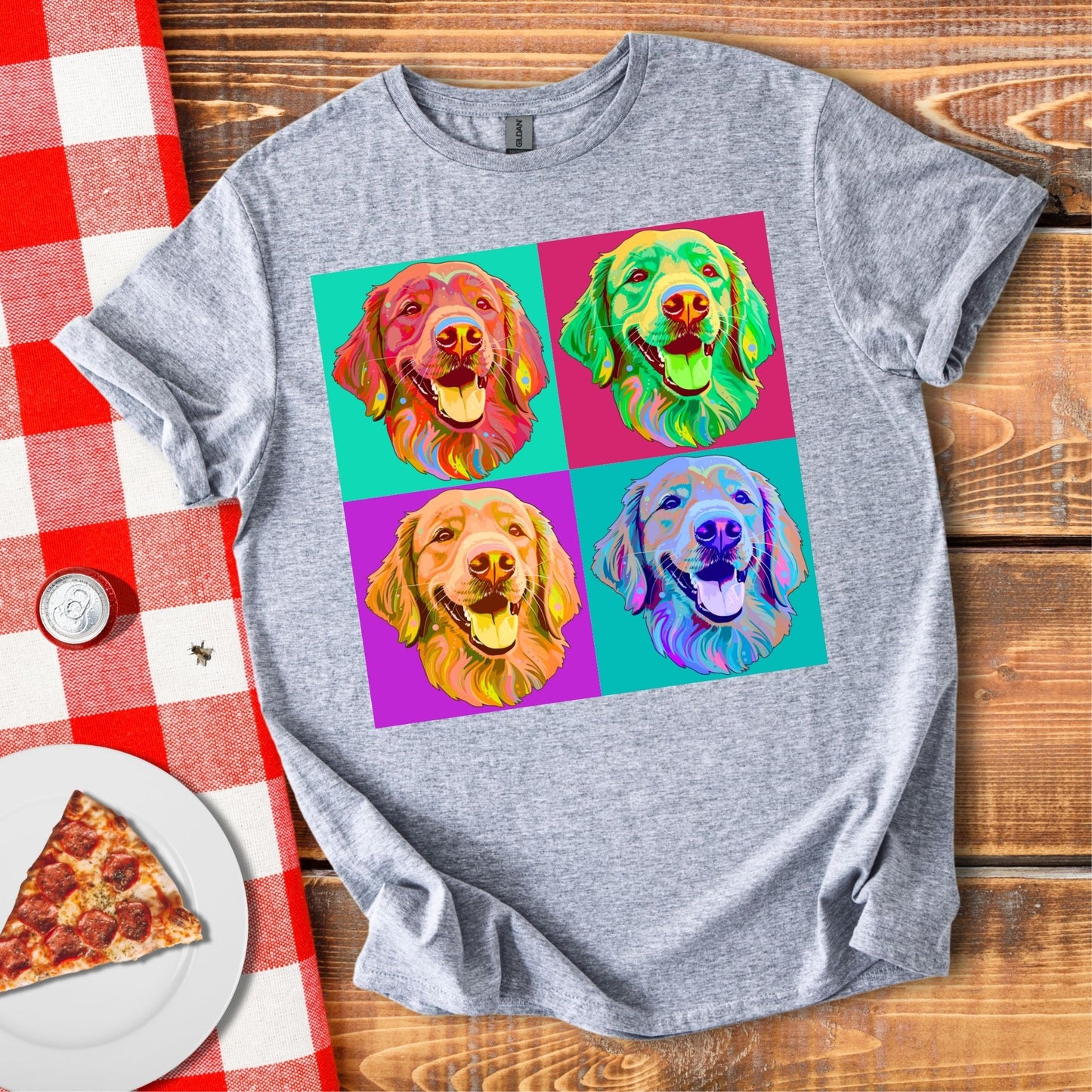 Four Dogs Portrait T-Shirt