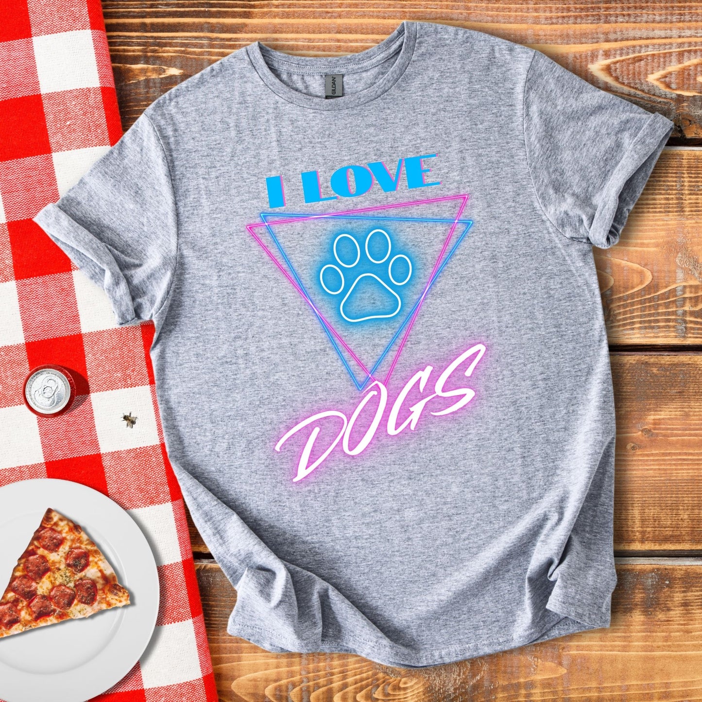 I Love Dogs Neon T-Shirt