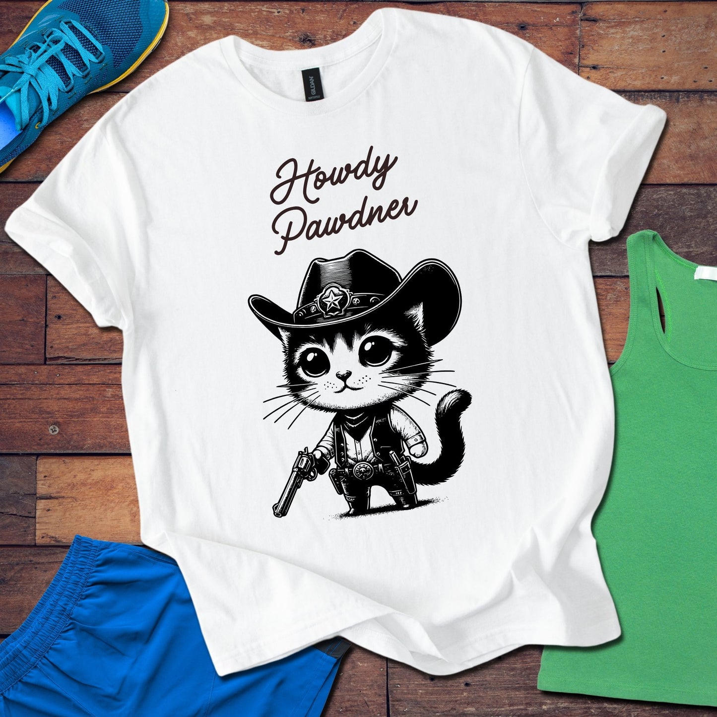 Howdy Pawdner Cat T-Shirt