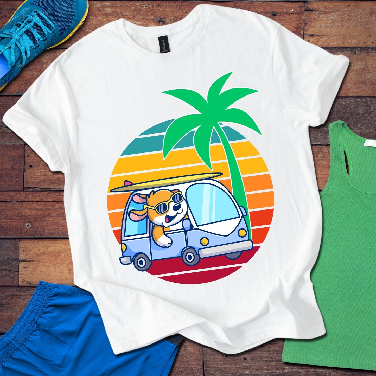 Retro Driving Dog T-Shirt