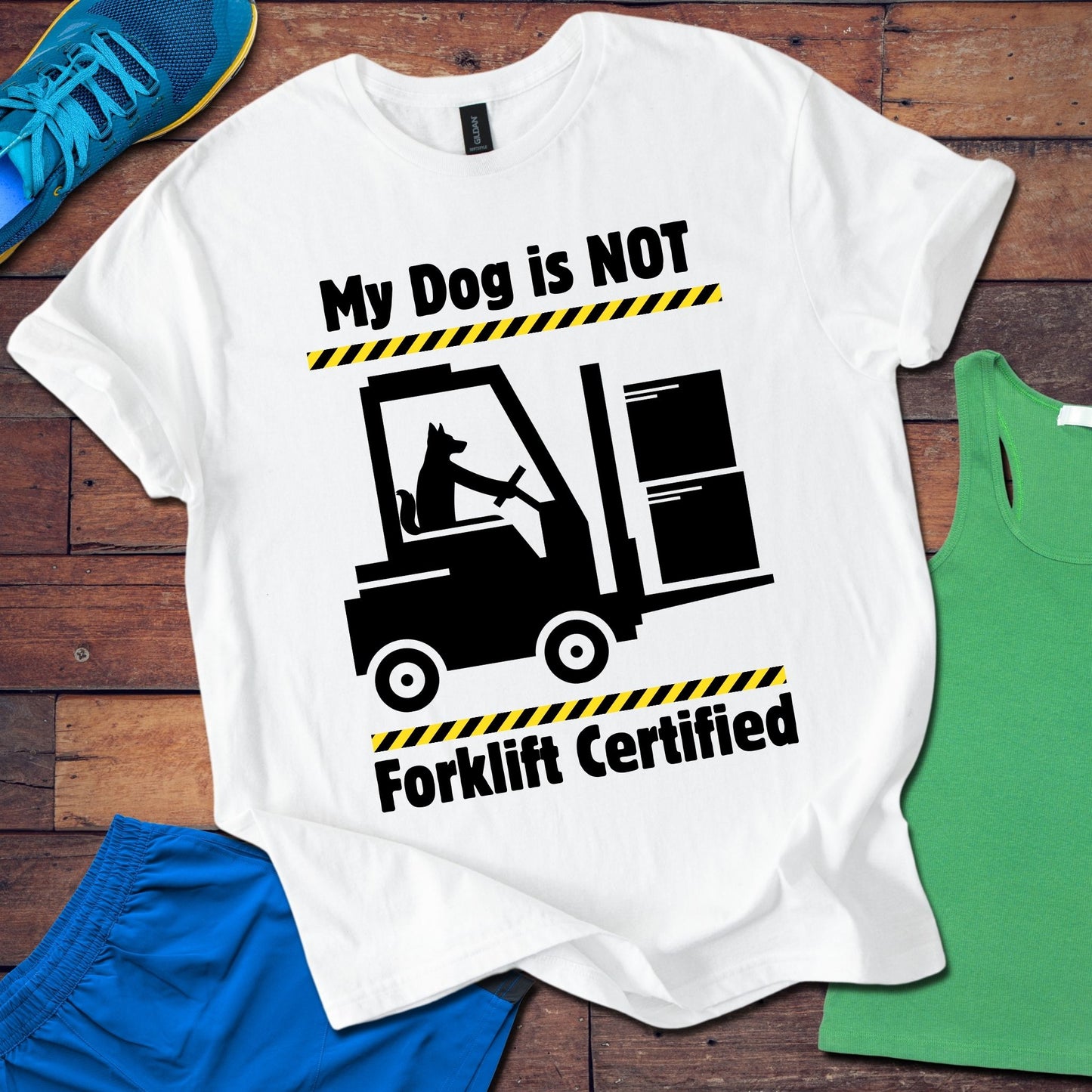 Not Forklift Certified Dog T-Shirt