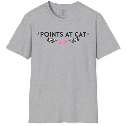 Points At Cat (Gato) T-Shirt
