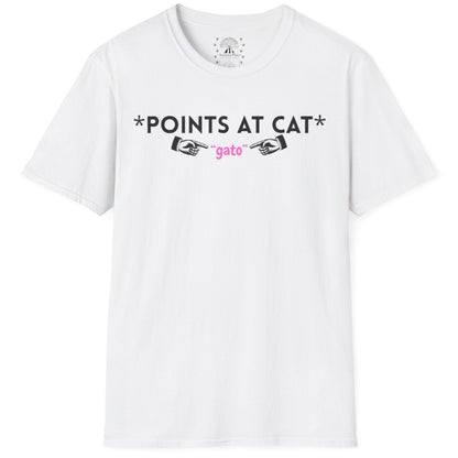 Points At Cat (Gato) T-Shirt