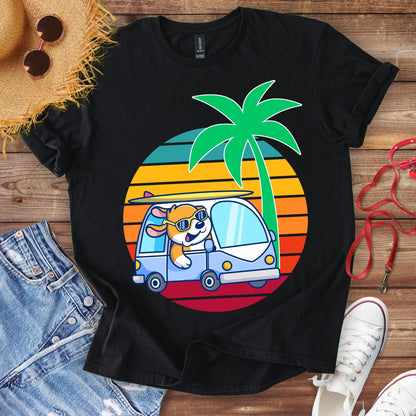 Retro Driving Dog T-Shirt