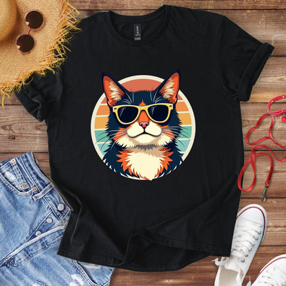 Cool Sunset Cat T-Shirt