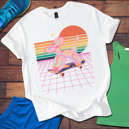 Balloon Retro Skate Dog T-Shirt